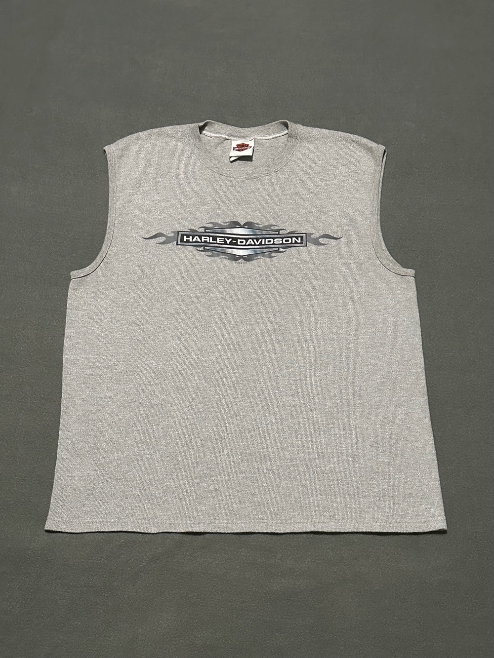 Harley-Davidson Light Gray Sleeveless Muscle Tee with Chest Logo